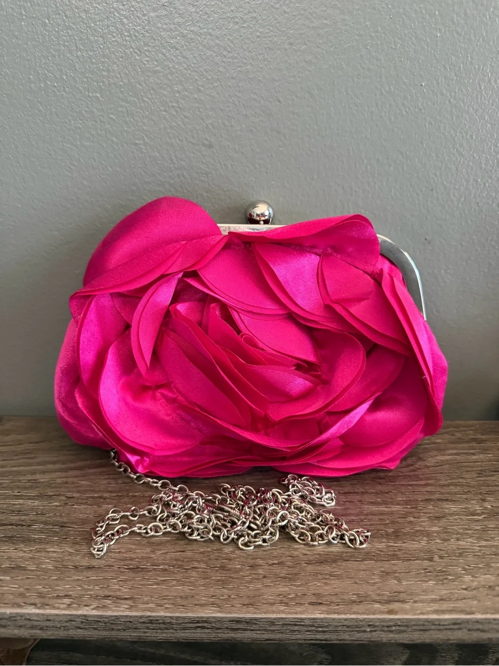 Women's Hot Pink Floral Statement Clutch - Fashion Accessory